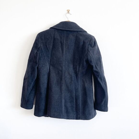 Karl Lagerfeld Womens Double Breasted Coat Jacket Notch Lapel Charcoal Small - Picture 2 of 8